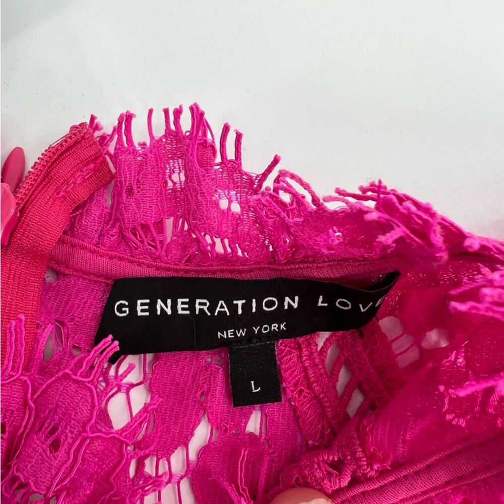 Generation love lace top steffina hot pink sz L - Picture 3 of 6